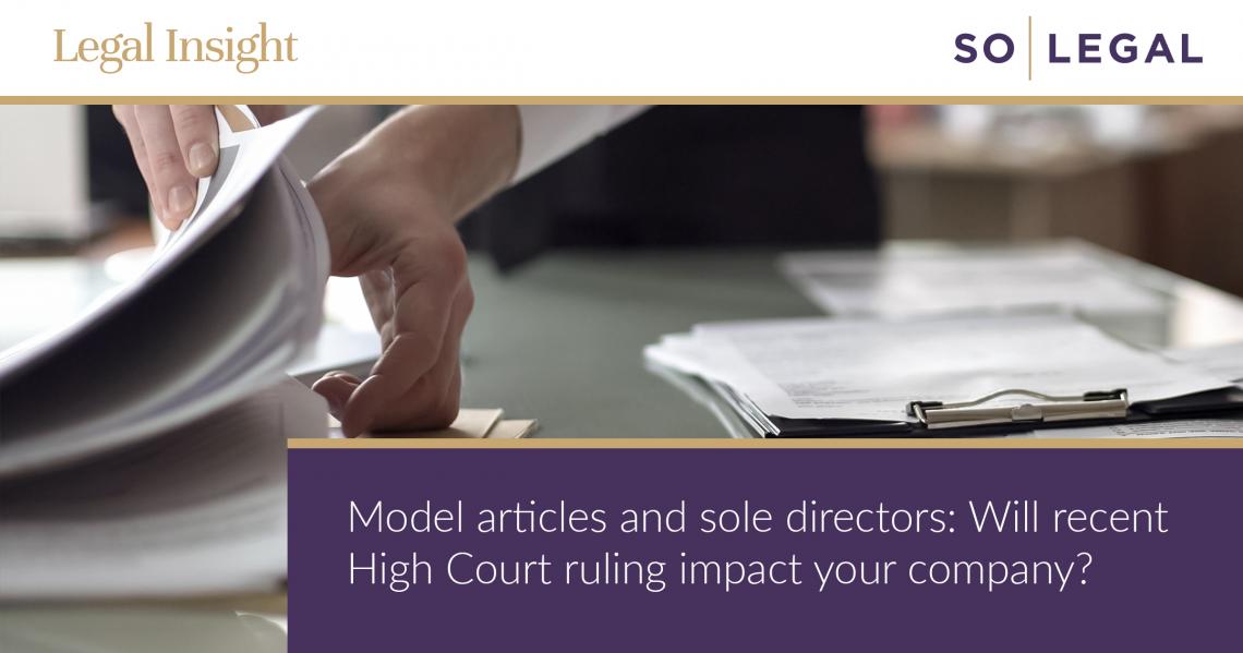 Model Articles Sole Directors