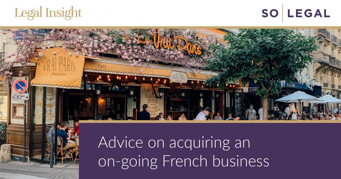 Advice on acquiring an on-going French business