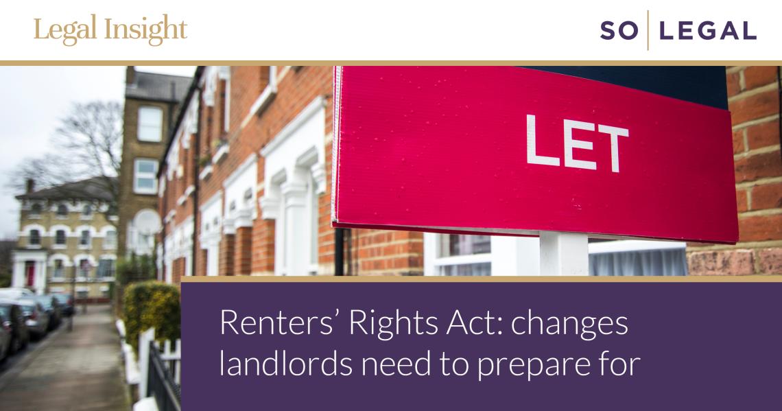 Rent property sign outside residential houses illustrating landlord guidance on the Renters’ Rights Act reforms