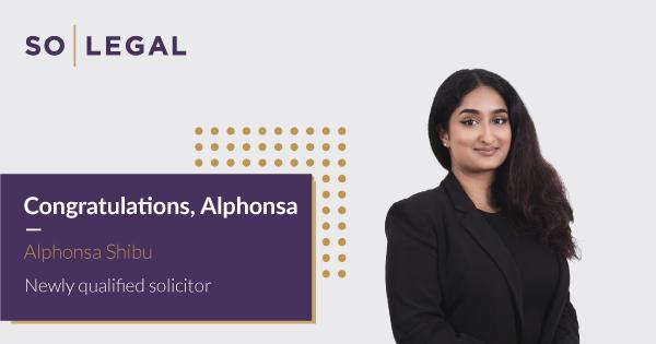 Alphonsa Shibu smiling having qualified as a solicitor