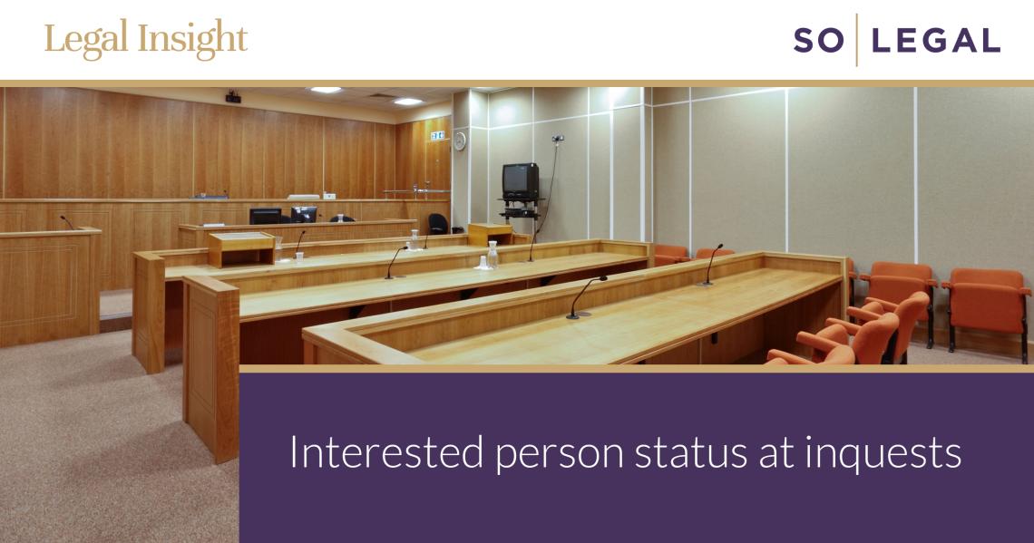 Coroner’s court hearing room with seating and witness area representing inquest proceedings and legal process