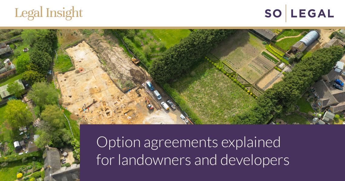 Aerial view of land cleared for a small housing development in rural England.