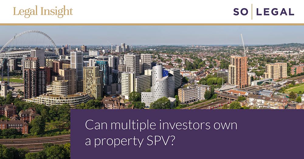 Aerial view of modern residential apartment buildings in London used to illustrate property investment through SPV structures.