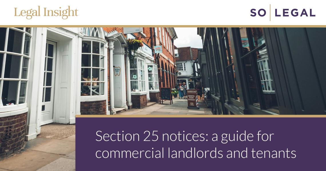 Commercial premises illustrating Section 25 notices for landlords and tenants