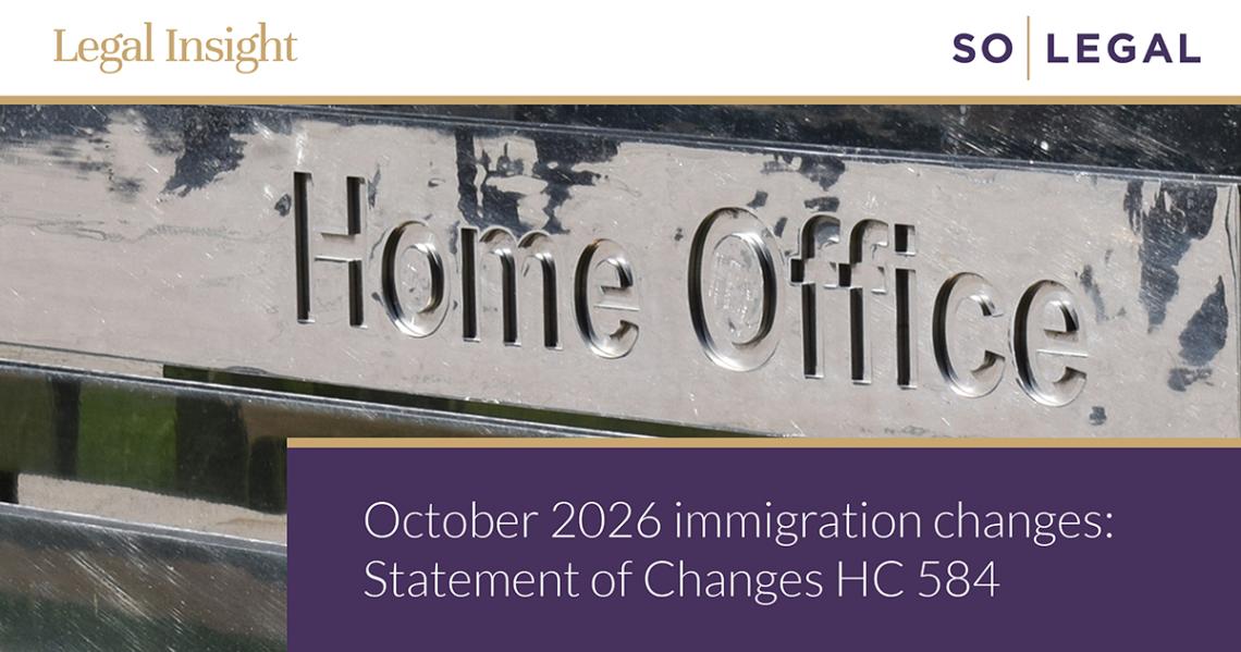 Home Office sign illustrating October 2026 changes to UK immigration rules.